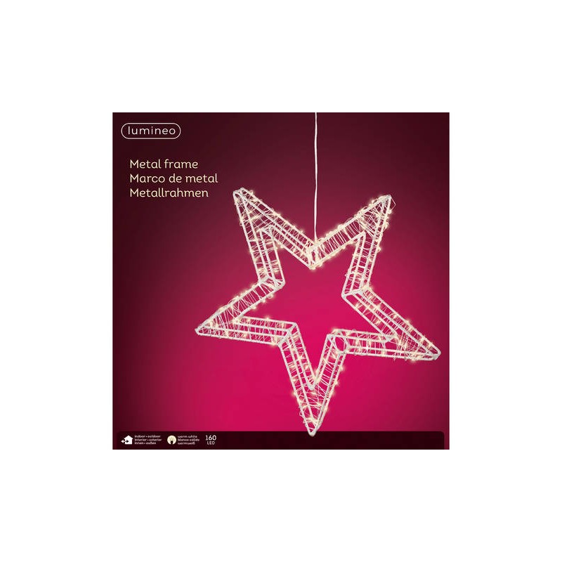 STELLA IN METALLO C/LED BIANCO CALDO ø38cm INT/EST