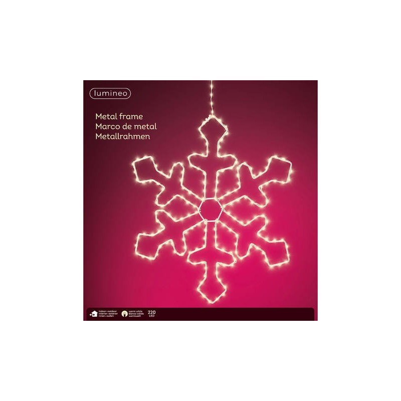 FIOCCO DI NEVE IN METALLO C/LED BIANCO CALDO ø38cm INT/EST