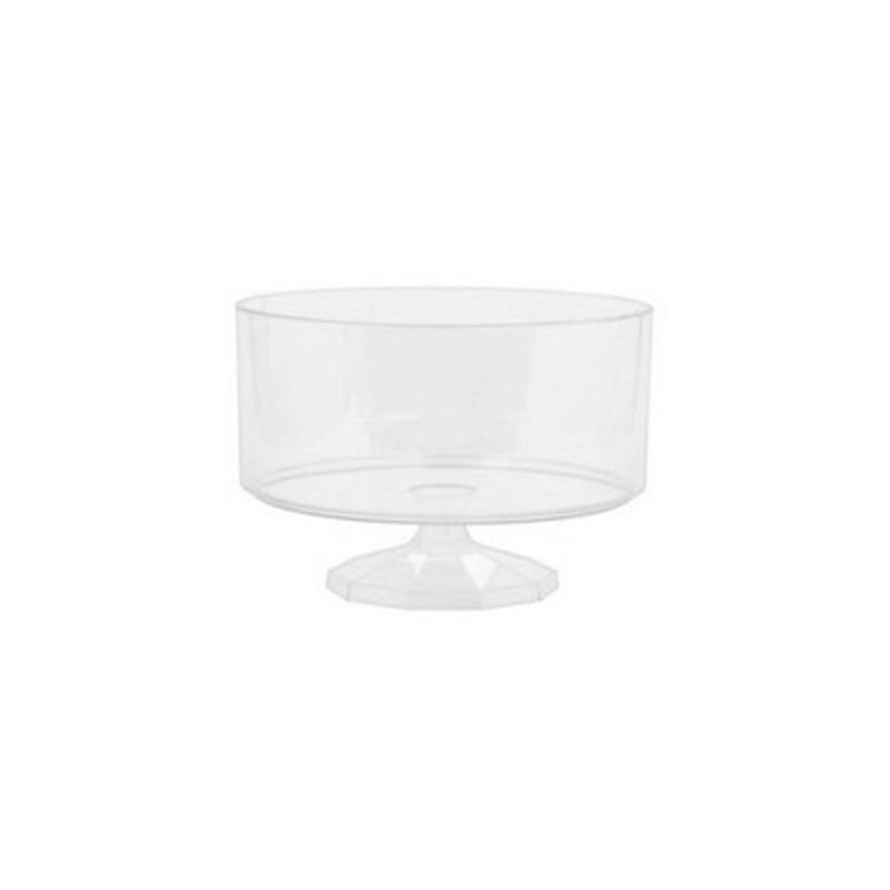 CONTENITORE PLASTICA TONDO 18x13cm C/PIED. TRASPARENTE