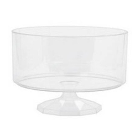 CONTENITORE PLASTICA TONDO 18x13cm C/PIED. TRASPARENTE