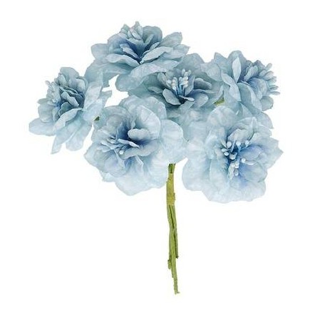 FIORE PEONIA ø5cm CELESTE 12pz