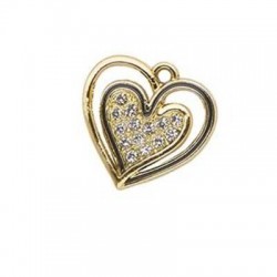 CUORE IN METALLO GOLD C/STRASS 12pz