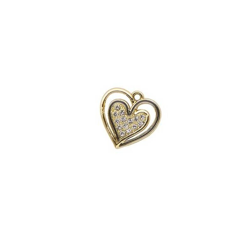 CUORE IN METALLO GOLD C/STRASS 12pz