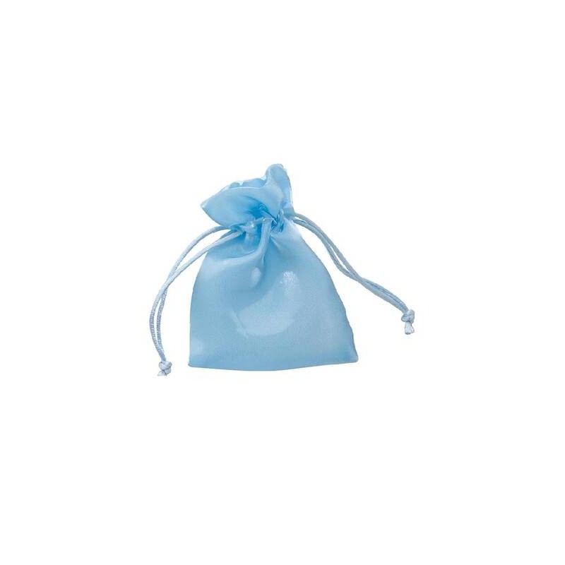 SACCHETTO ORGANZA 9x12cm AZZURRO LUCIDO 12pz