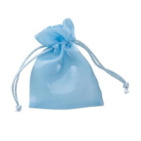 SACCHETTO ORGANZA 9x12cm AZZURRO LUCIDO 12pz
