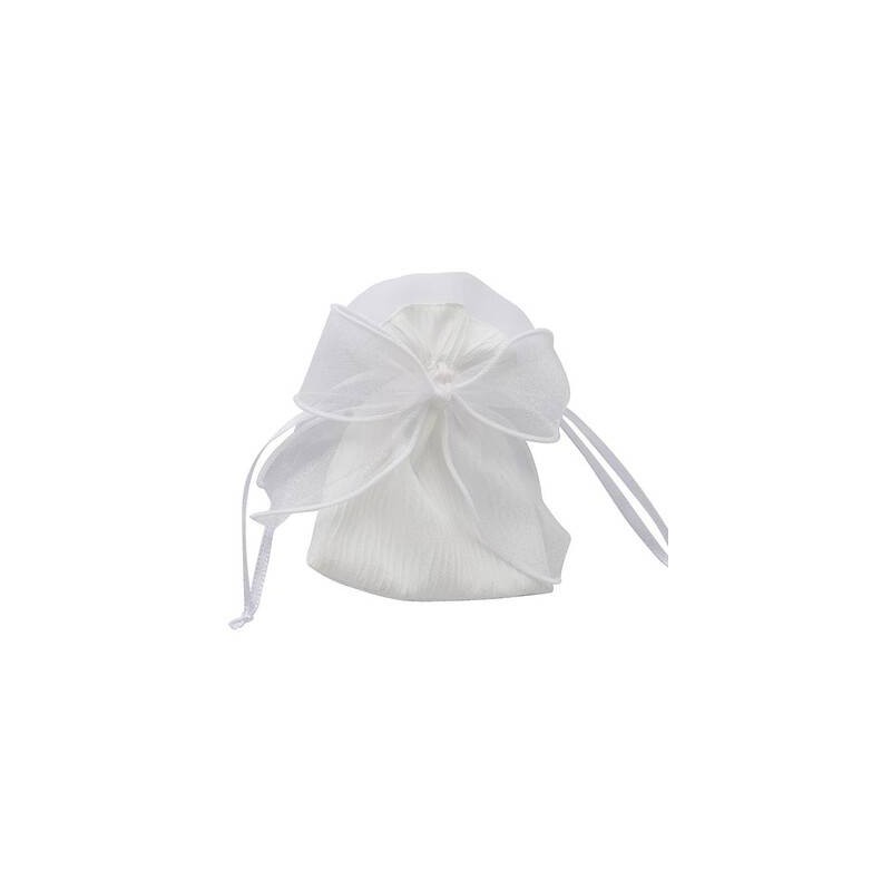 SACCHETTO 9x12cm C/FIOCCO BIANCO 12pz