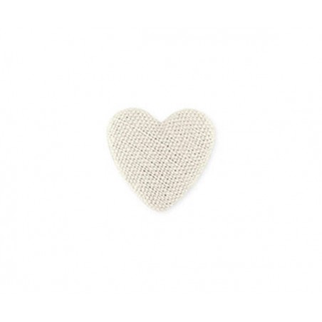 CUORE COTONE AVORIO C/ADESIVO 6pz