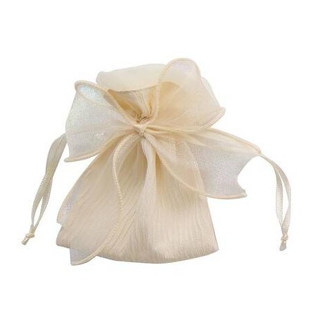 SACCHETTO 9x12cm C/FIOCCO ECRU' 12pz