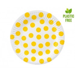 PIATTI IN CARTA 18cm POIS GIALLO 6pz