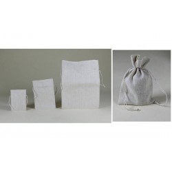 SACCO JUTA CON CORDINI 10xH20cm AVORIO 5pz
