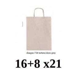 BORSA CARTA COLOR MIS.16+8x21cm TORTORA 724