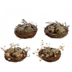 NIDO UCCELLINI NATURAL C/UOVO e fiori 8x8x4cm 2ass.ti 2pz