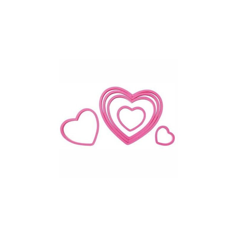TAGLIAPASTA SET 6pz CUORI PLASTICA 3,5 a 10cm