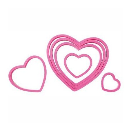 TAGLIAPASTA SET 6pz CUORI PLASTICA 3,5 a 10cm
