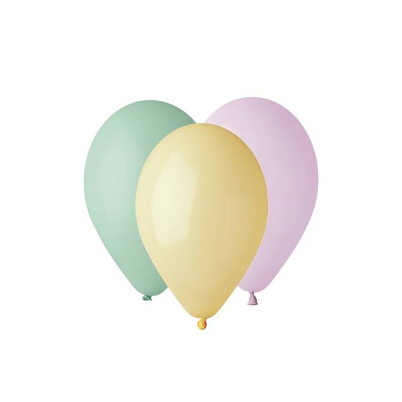 PALLONCINI LATTICE MEDIUM 10 25pz SOFT RAINBOW MIX