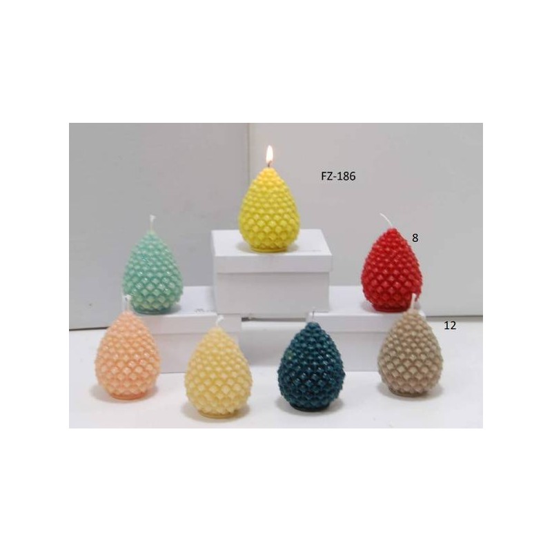 CANDELA FORMA PIGNA COL.8 ROSSA