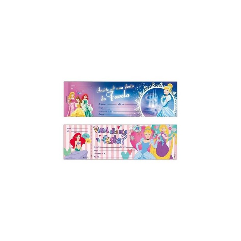 BLOCCHETTO INVITI PRINCIPESSE 10pz