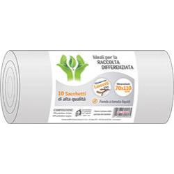 SACCHI NU 70x110cm RACCOLTA DIFFERENZIATA BIANCO 10pz