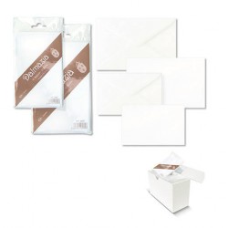 BIGLIETTO + BUSTA 9x14cm DALMAZIA 10pz BIANCO