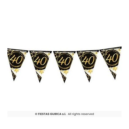 FESTONE BANDIERINE IN CARTA 40ANNI 3mt