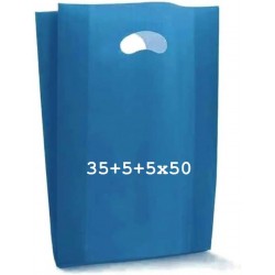 SHOPPER FAGIOLO 35+5+5x50cm 1KG BLU