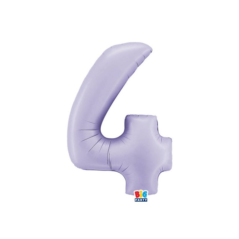 PALLONE NUMERO 4 MYLAR 102cm 40 LILLA