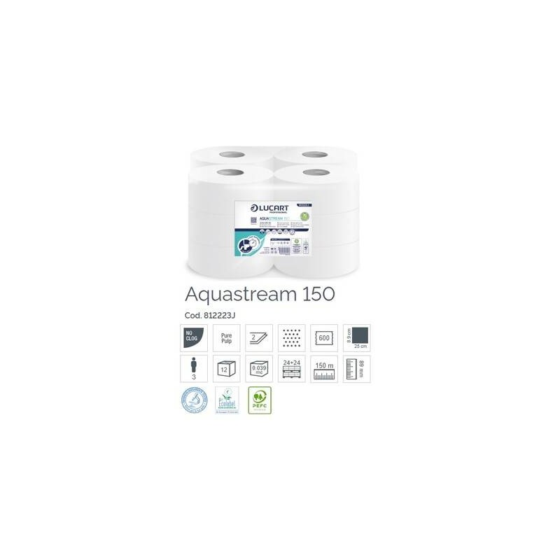 IGIENICA MINI JUMBO AQUASTREAM 150 600str 12 ROTOLI