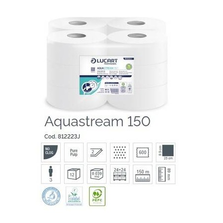 IGIENICA MINI JUMBO AQUASTREAM 150 600str 12 ROTOLI