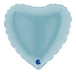 PALLONE MYLAR CUORE BLU PASTELLO 4 10cm