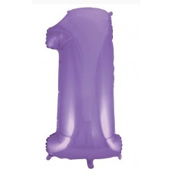 PALLONE NUMERO 1 MYLAR 102cm 40 VELVET LILLA