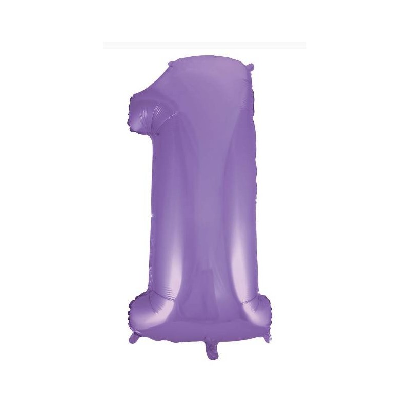 PALLONE NUMERO 1 MYLAR 102cm 40 VELVET LILLA