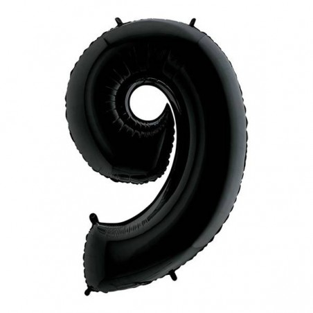 PALLONE NUMERO 9 MYLAR 102cm 40 NERO