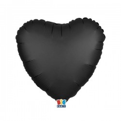 PALLONE MYLAR CUORE 18 45cm NERO SATIN