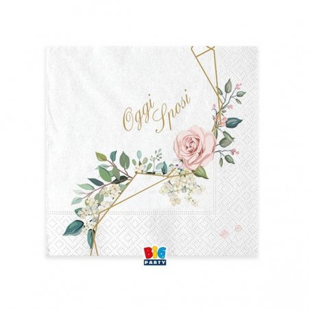 TOVAGLIOLI 25x25cm SPOSI FLORAL GEOMETRIC  20pz