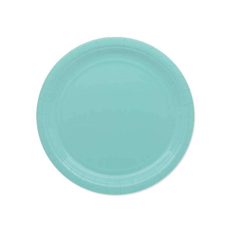 PIATTI PIANI ECOLOR BIODEGRADABILI 24cm ACQUA MARINA 25pz