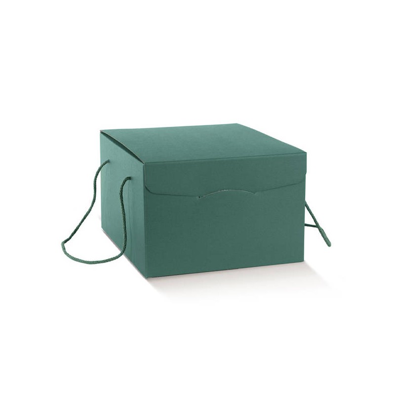 SCATOLA SEGRETO C/CORDINI 24,5x24,5x18cm FIBRA VERDE