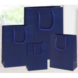 SHOPPER IN CARTA PLASTIFICATA OPACA 22+10x29cm BLU