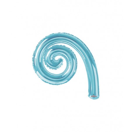 PALLONE MYLAR KURLY SPIRAL CELESTE MINISHAPE 14 35cm