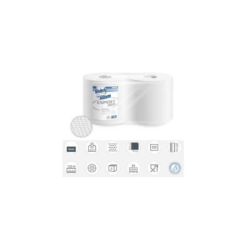 BOBINE AIRLAID TEXICELL EXPERT 320 80gr/mq 320str 122mt 2 ROTOLI