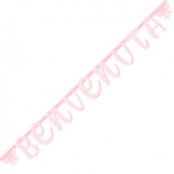 FESTONE BENVENUTA CON FIOCCO ROSA 2mt