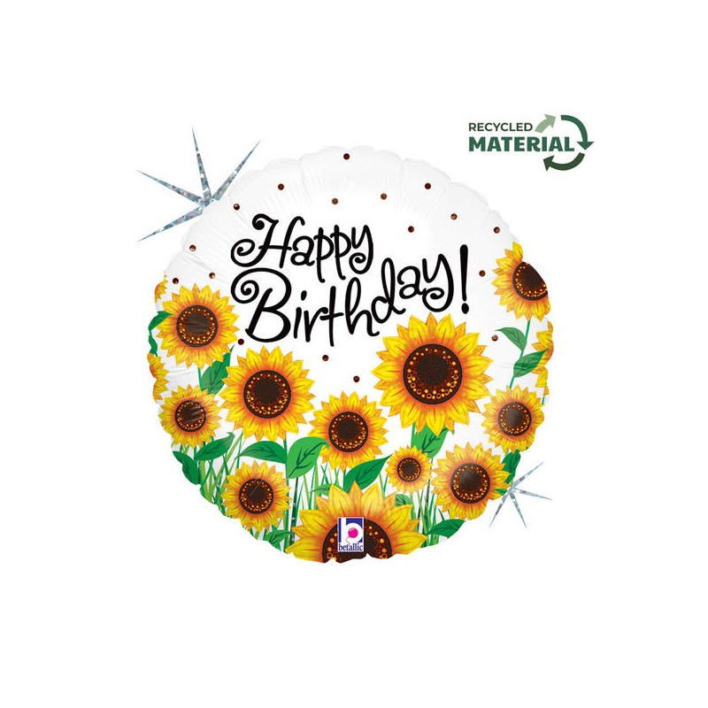 PALLONE MYLAR 22 56cm HAPPY BIRTHDAY SUNFLOWER