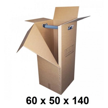 SCATOLA PORTA ABITI 60x50x140cm C/SUPPORTO E MANIGLIE