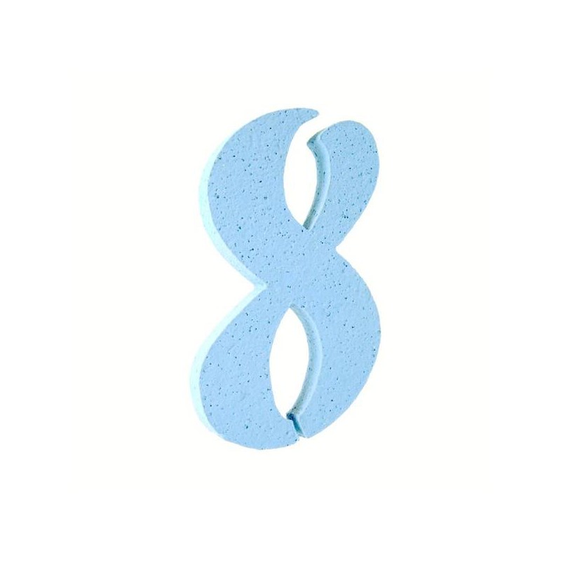 NUMERO POLISTIROLO PASTELLO mm120x90 8 CELESTE