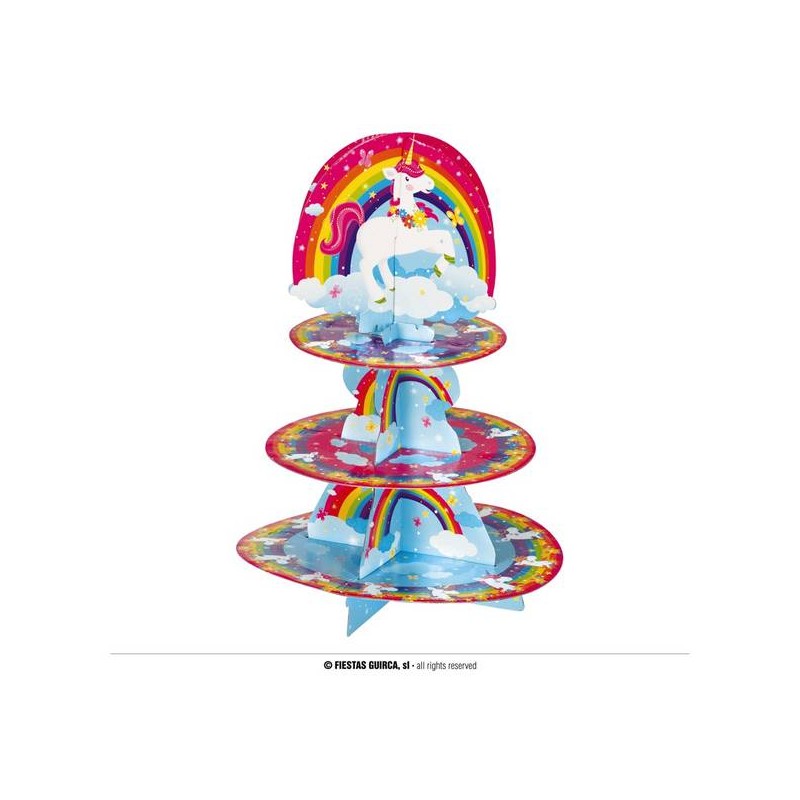 ALZATINA CARTA PASTICCINI UNICORNO ARCOBALENO 30x40cm