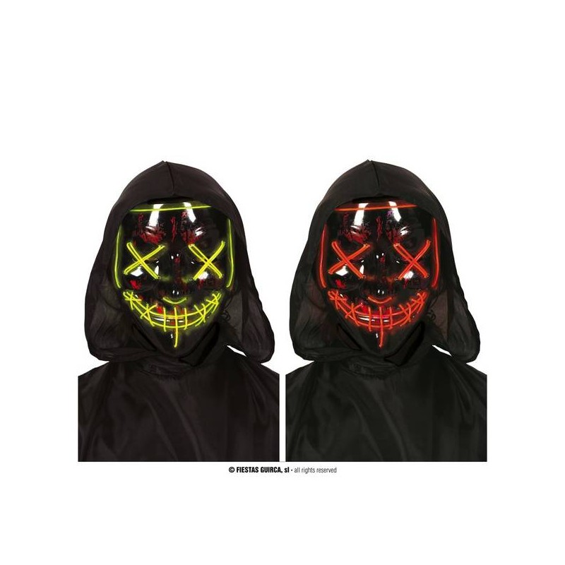 MASCHERA NERA CON LUCI ASSORTITE IN PVC