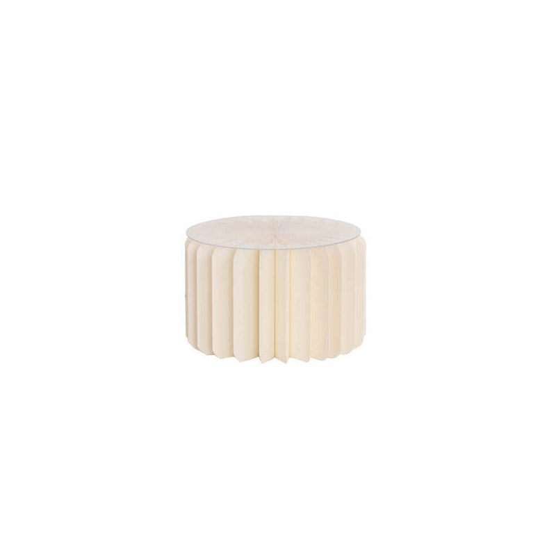 COLONNA ALZATA IN CARTA 180gr ø15 x h.10cm AVORIO con TOP IN PVC TRASPARENTE