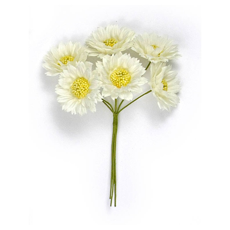 MARGHERITE IN TESSUTO 4 mazzetti da 6pz