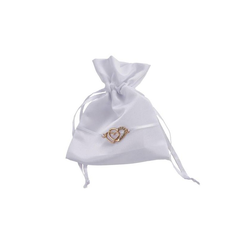 SACCHETTO BIANCO C/CUORE GOLD 12pz