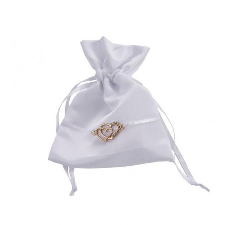 SACCHETTO BIANCO C/CUORE GOLD 12pz