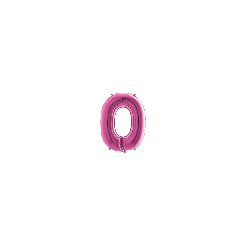 PALLONE NUMERO 0 MYLAR 102cm 40 FUCSIA